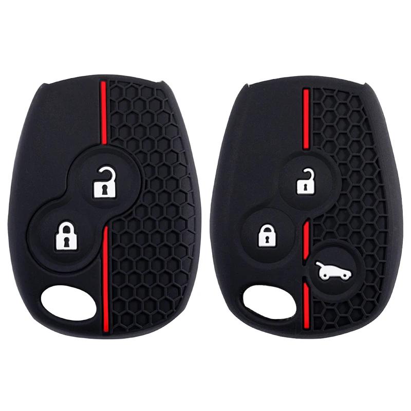 Key Rings Silicone Car Key Case 2/3 Buttons For Renault Duster Clio DACIA 3 Twingo Logan Sandero Modus For Nissan