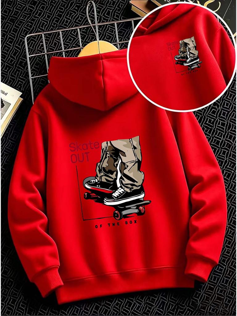 Kids' Unisex Hoodie – Loose, Comfortable Fit with Hood; Casual Streetwear/Skate-Style Graphic Jacket for Teens