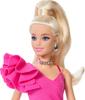 Mattel Barbie Deluxe Style Doll JJN73, Pink Asymmetrical Mini Dress, Black Lace Tights, Blonde Ponytail, Barbiecore, Ages 4+