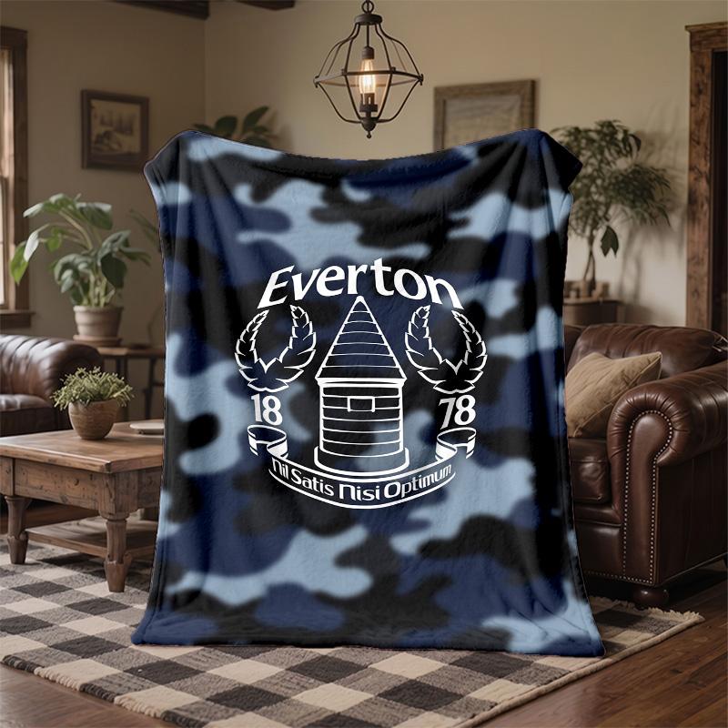 Everton Football Print Flannel Blanket Soft Warm Sofa Bed Throw Blanket For Home Office Bedroom