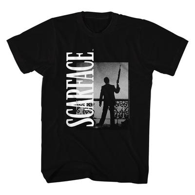 Scarface Movie Tony Standing On Balcony Silhouette Al Pacino Men's T Shirt  Unisex T-Shirt