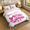Floral Garden Theme Personalized 3Pcs Bedding Set Custom Text & Name 1 Sheet 2 Pillowcases Household Bedding 1pc