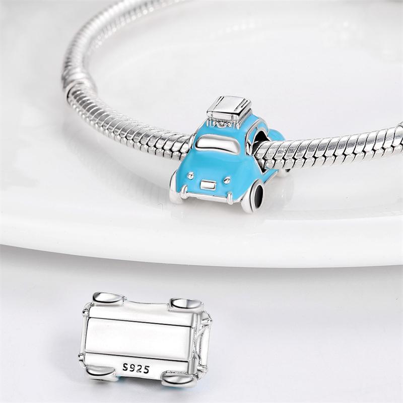 Copper Motorcycle Red Sports Car Suv Bus Car Keys Charm Pendants For Women Fit Diy Bracelets Party Birthday Jewelry
