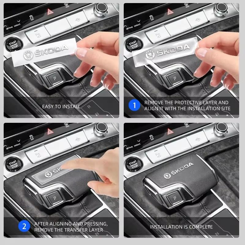 YAQ1 Metal Creative Car Emblem Badge Waterproof Dirt-proof Stickers For Skoda Octavia Rapid Fabia Superb Kodiaq Karoq Kamiq Scala