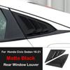 For Honda Civic Sedan 10th Gen 2016-2020 Car Sticker Rear Side Window Louvers Air Vent Scoop Shades Cover Trim Blinds Carbon
