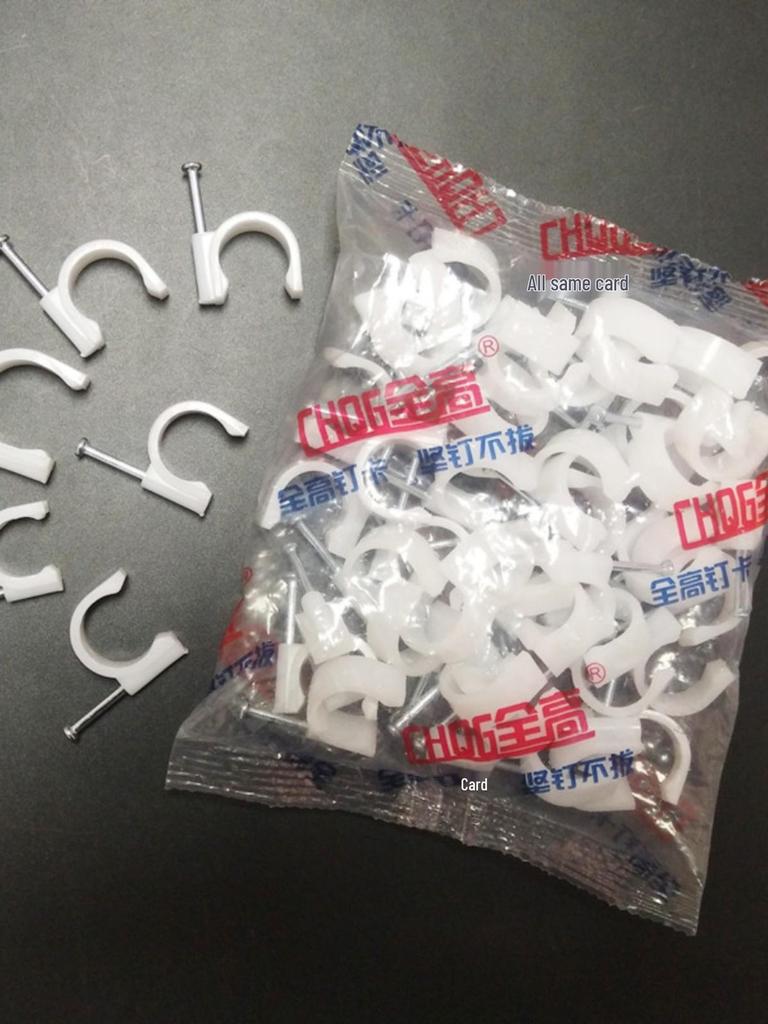 Steel Nails and PVC U-Shaped Clips for Water Pipes and Wires- 3/8", 1/2", 3/4"