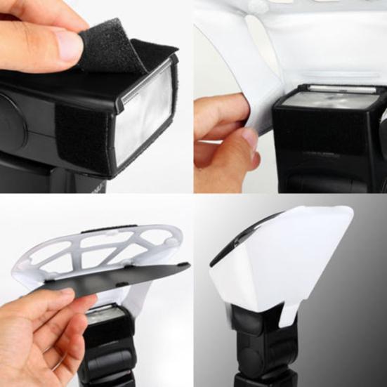 Universal Speedlight Flash Diffuser with 3 Light Bounce Colors Reflector Cards
