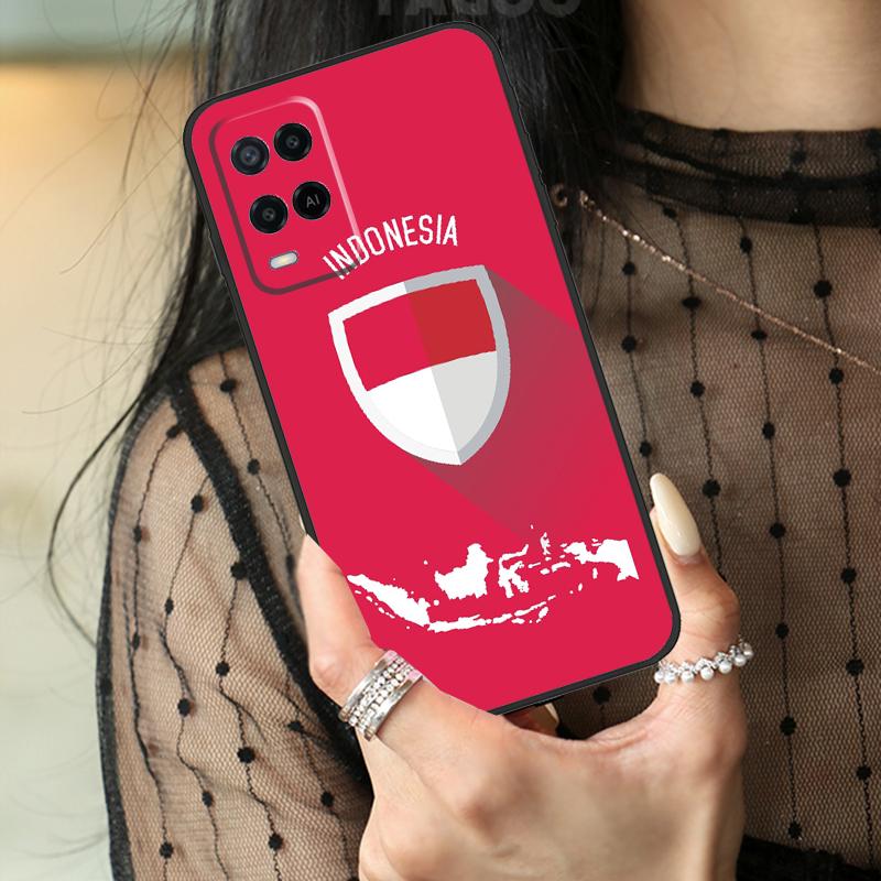 Indonesia Passport Flag Map Case For Oppo A74 A94 A54 A80 A60 A40 A18 A38 A58 A78 A98 A96 A76 A16 A15 A17 A57 A77 A5 Pro