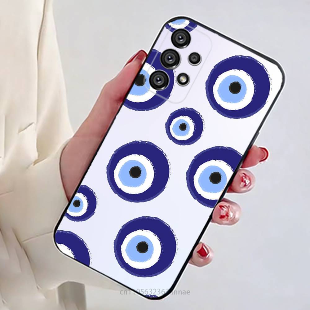 

Lucky Eye Blue Evil Eye Print Phone Case for Samsung Galaxy A73,23,53,33,14,24,13,72,22,52,32,54,A34 Soft Cover Samsung A53 5G