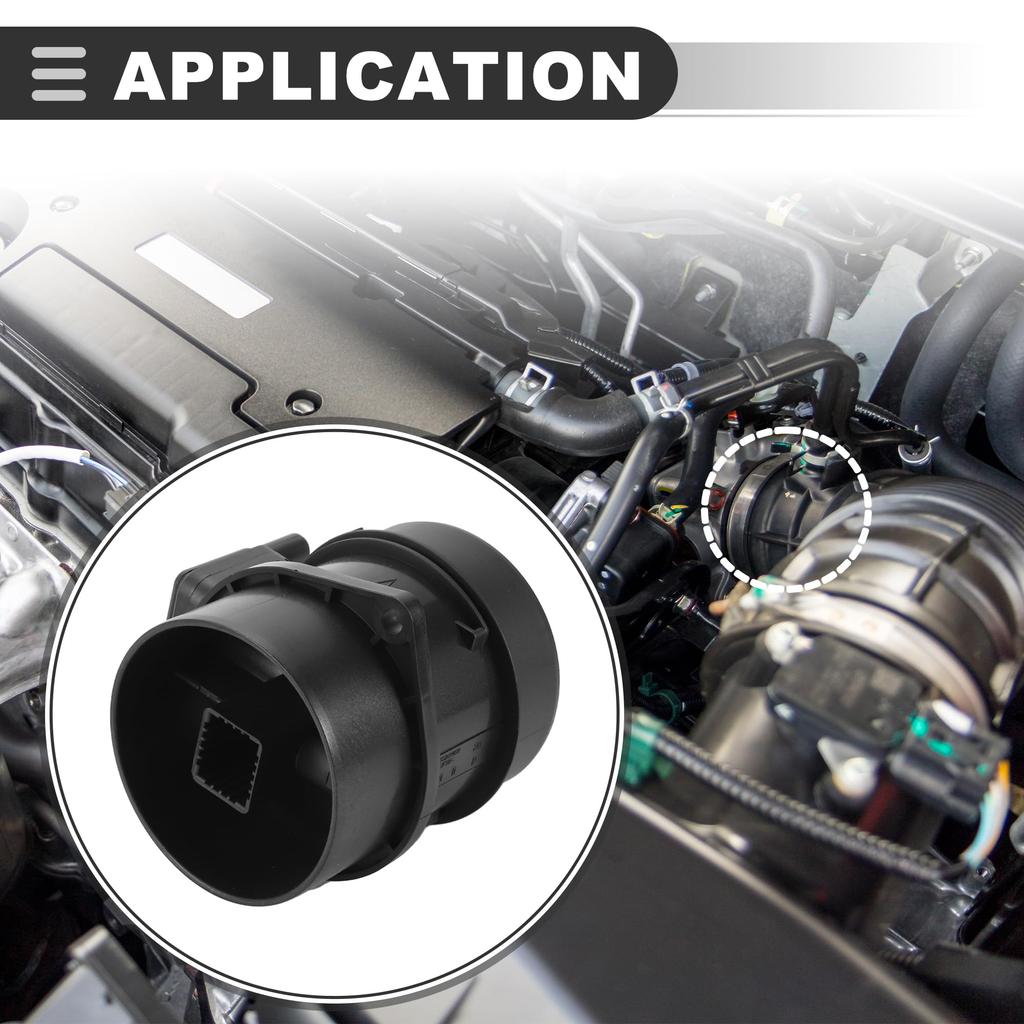 Motoforti Mass Air Flow Sensor Assembly for Mercedes-Benz C-Class 2007-2020, Plastic and Metal, Part Number A6510900148, Black