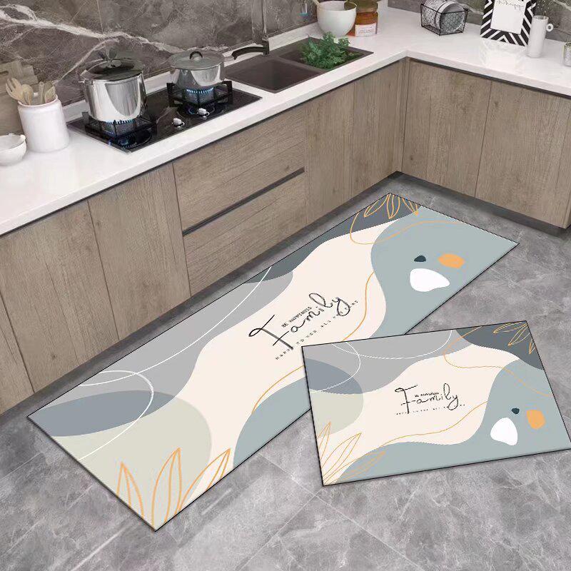 Stylish Non-Slip Kitchen Floor Mats: Dirt-Resistant, Water-Absorbing, Oil-Absorbing, Long Combination Set