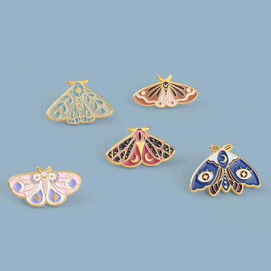 Women Brooch Moth Enamel Exquisite Special Cute Bag Pin for Gift