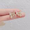 Elegant Korean Bow Rhinestone Stud Earrings: Chic and Exquisite French-Inspired Silver Ear Jewelry