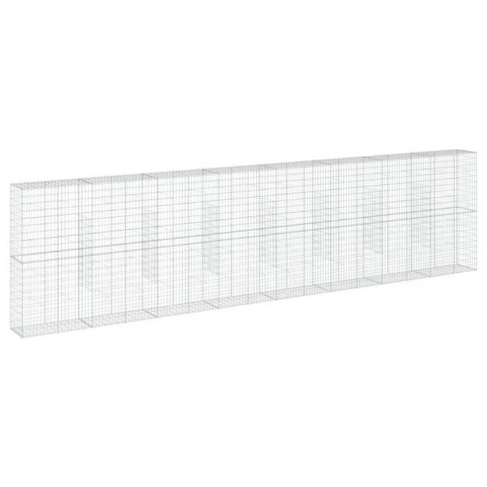 VidaXL Panier gabion avec couvercle 800x50x200 cm fer galvanisé, mur en gabion, mur de soutènement en gabion, clôture en 3295173