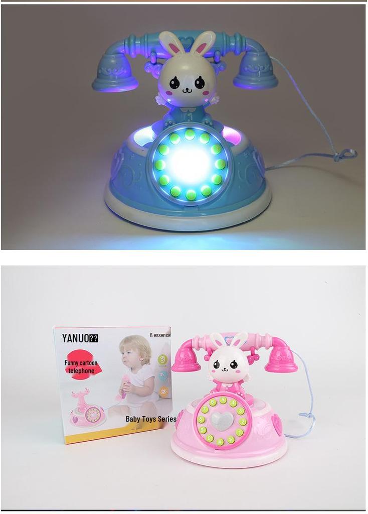 Retro Kids' Toy Phone: Interactive Learning with Lights, Music, and Stories