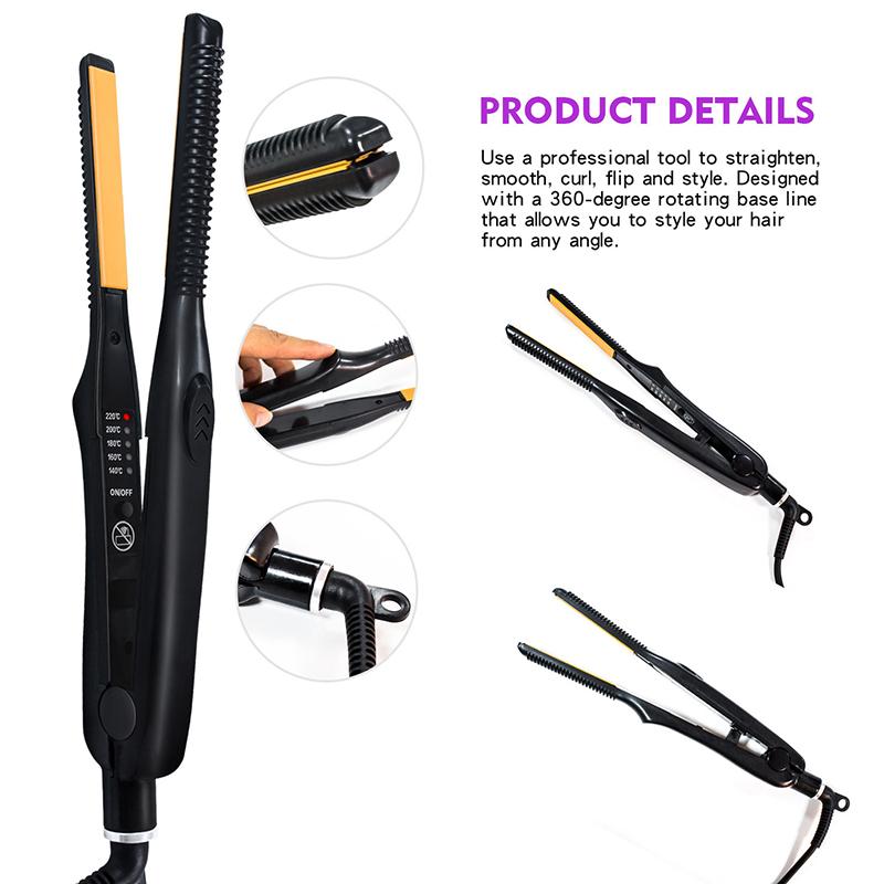 Portable Home Use Flat Iron 2 in 1 Mini Hair Straightener Pencil Adjustable Tools Hair Straightener
