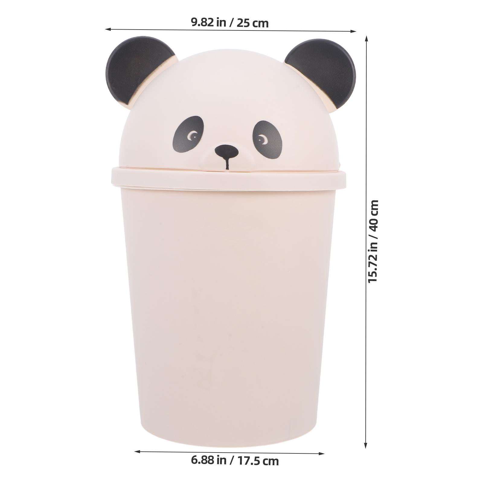 

1pc Panda Shape Trash Can Large Capacity Cartoon Garbage Bin With Lid For Home Kitchen Bathroom Office Outdoor Waste Basket
