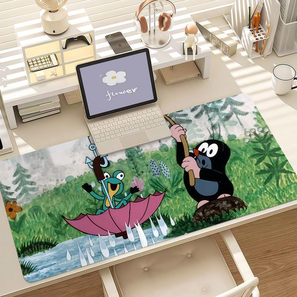 Cute The Little Mole Art Mouse Pad Anti Slip Rubber Edge Locked Thickened Laptop Gaming Desk Mat