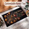 Music Guitar Theme Soft Crystal Velvet Rug Custom Name & Text Print Non Slip Floor Rug for Bedroom Living Room