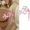 Braided Rope Bag Charm Lovely Heart Keychain Handbag Pendant Ornaments Bows Keyrings Fashion Keyholders
