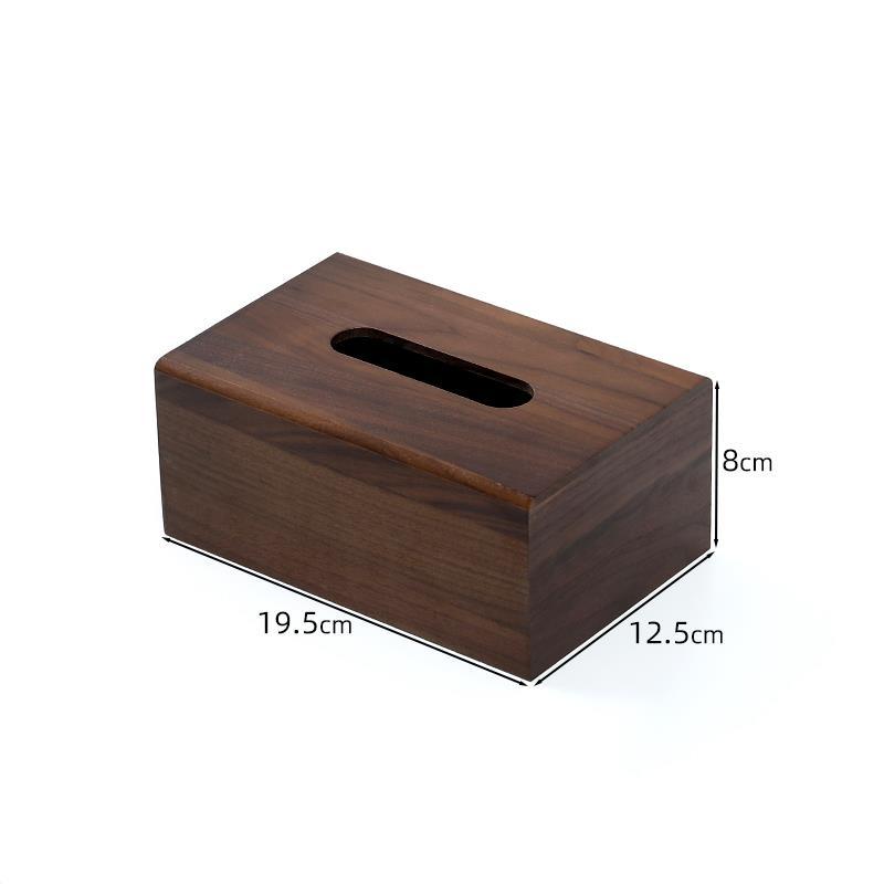 Wooden Bathroom Tissue Box Living Room Household Dining Table Tea Table Paper Extraction Box Walnut
