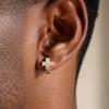 Hip Hop Cross Hoop Earrings for Men,Trendy Zircon Huggies Hoop Earrings,Piercing Jewelry