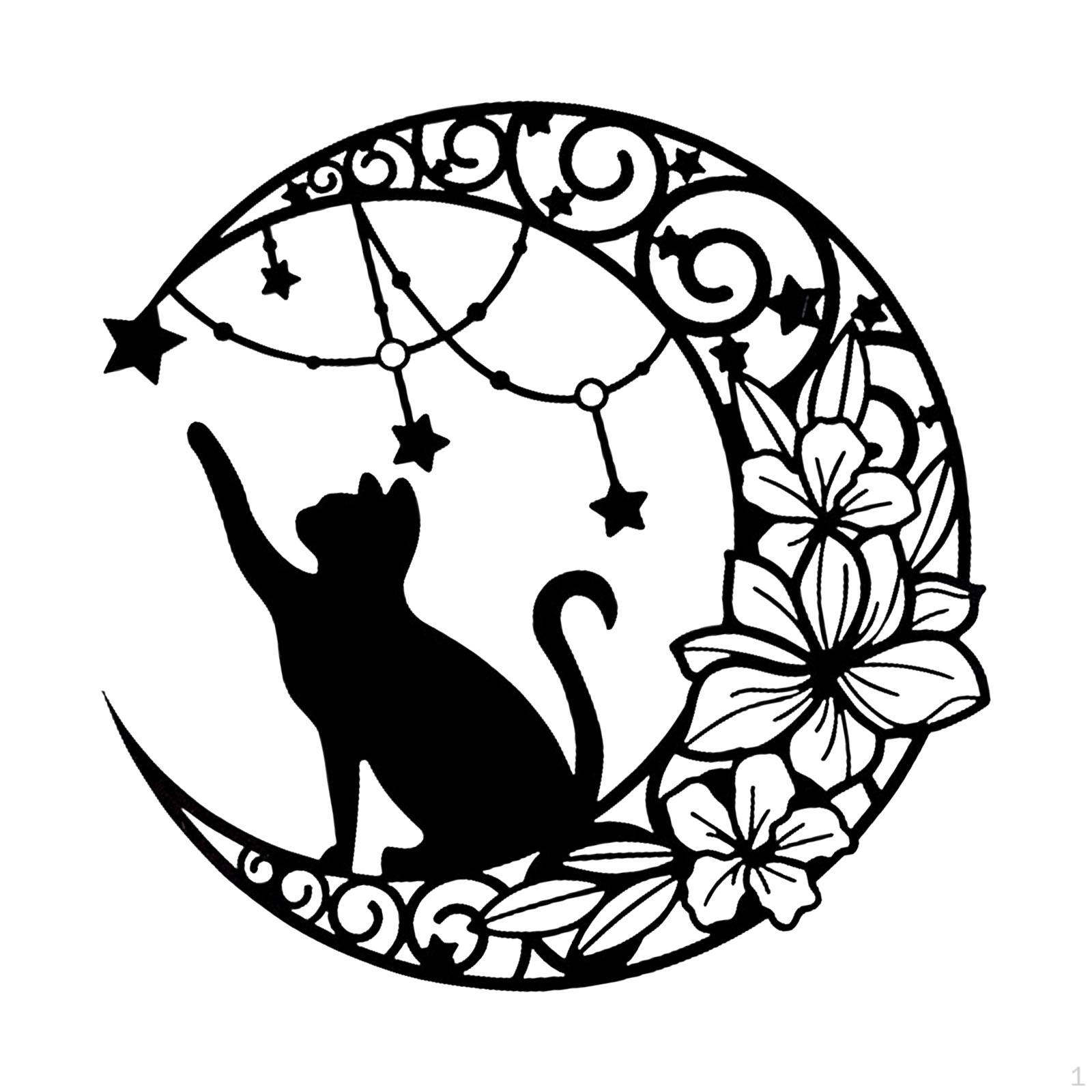 

Metal Black Cat Wall Decor, Hanging Ornament, Art, Minimalist Sculpture Sign,