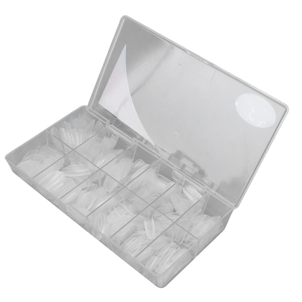 504pcs Extra Long False Nail Tips Frosted Oval Thin Full Cover Transparent Artificial Nails Tips