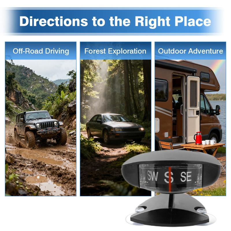Car Dashboard Compass Ball with Suction Cup Navigation Magnetic Digital Marine Voyager Mini Ball Dash Dashboard Compass