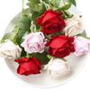 10Pcs Artificial Velvet Rose Realistic Long Stem Fake Flower with Green Leaves Home Office Wedding Party Faux Flower Decoration Valentine's Day Gift