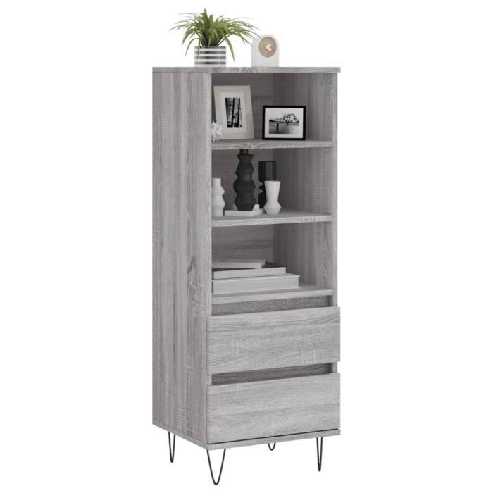 VidaXL Buffet haut Sonoma gris 40x36x110 cm Bois d'ingénierie 831514