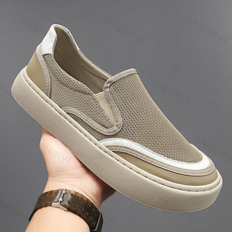 Fashion Mens Casual Shoes Platform Mesh Breathable Walking Shoes Lightweight Comfort Flats Loafers Outdoor Leisure Board Shoe Zapatillas