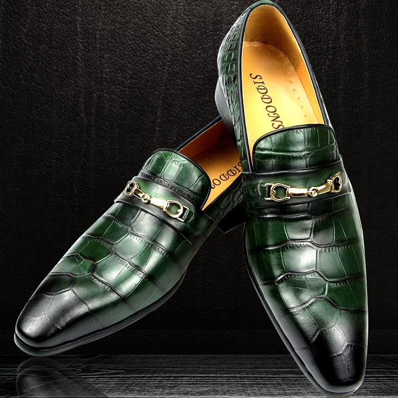 

Модная итальянская дизайнерская мужская кожаная обувь лоферы - роскошные туфли с острым носком для бизнеса и свадеб (Опт/Дропшиппинг) 39 зелёный