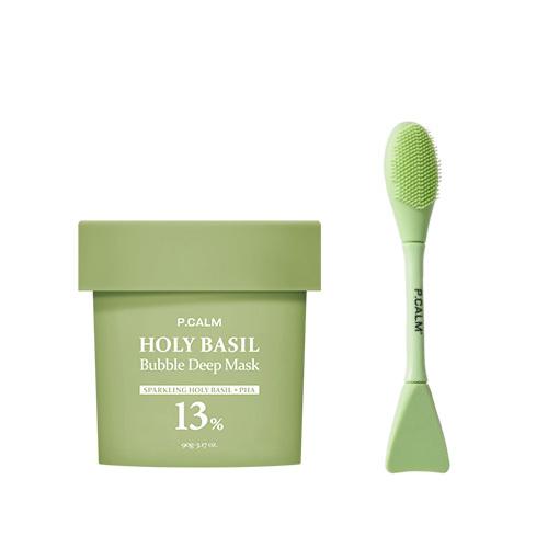 P.CALM Holy Basil Pore Bubble Deep Mask 90g (+ Dual Pore Brush)