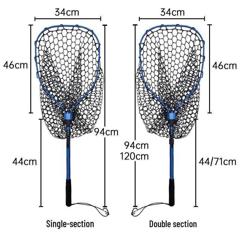 Retractable Quick-Dry Non-Hooking Silicone Fishing Net with Aluminum Alloy Frame
