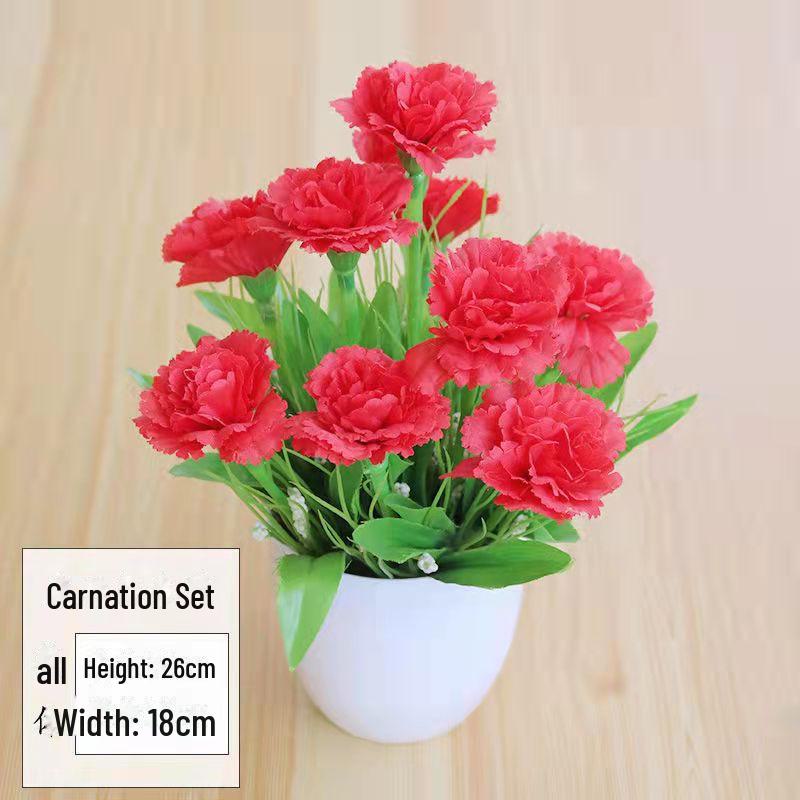Decorative Small Artificial Potted Flowers Set for Home and Living Room Decor