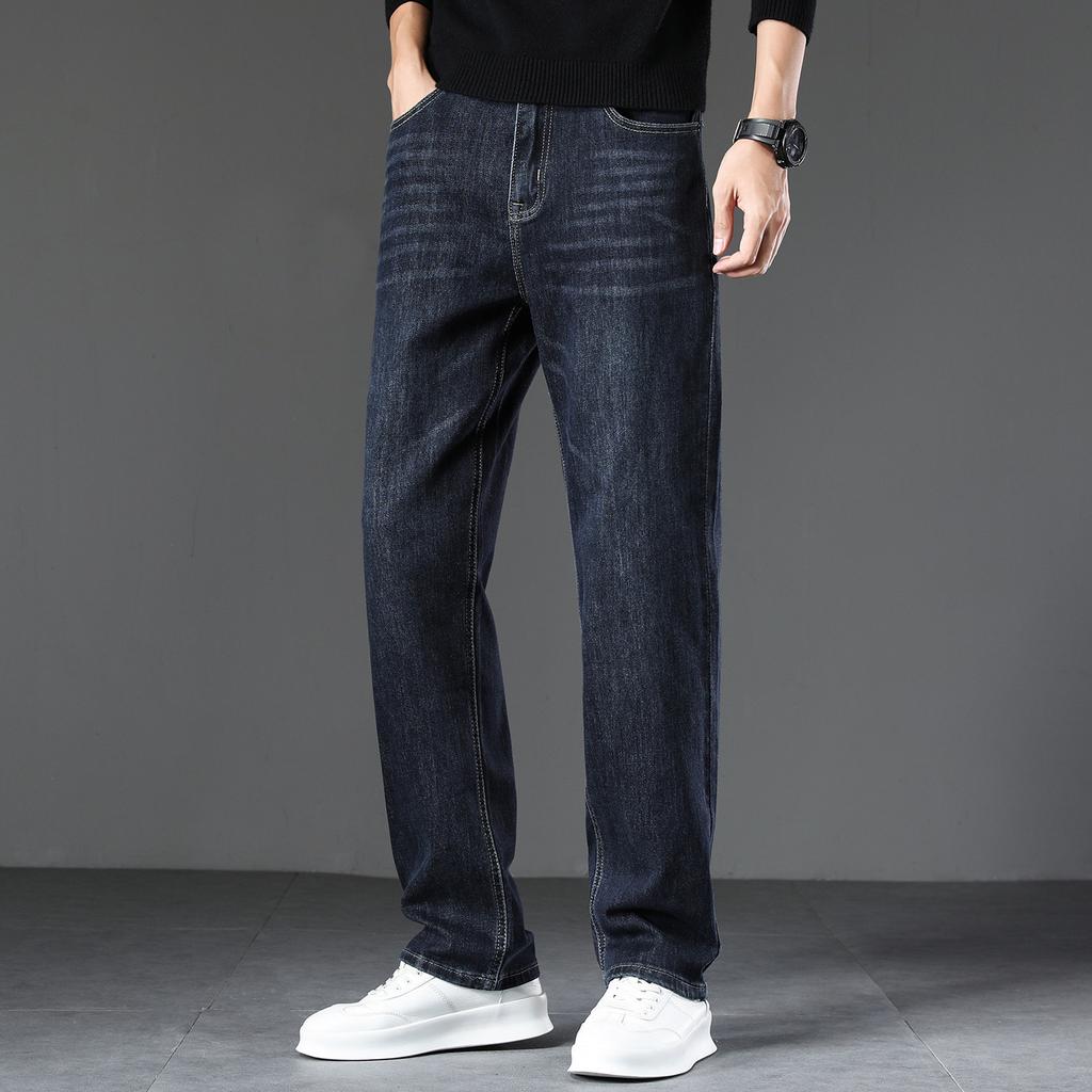 Autumn new style of jeans, loose, straight, comfortable, soft, trendy and versatile, fashionable denim trousers
