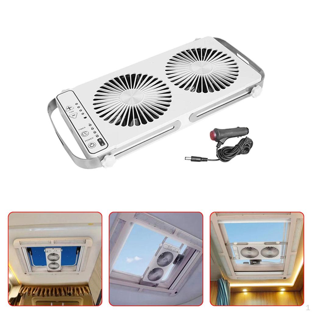 Dual Fan RV Roof Ventilation System with Extended Power Cable