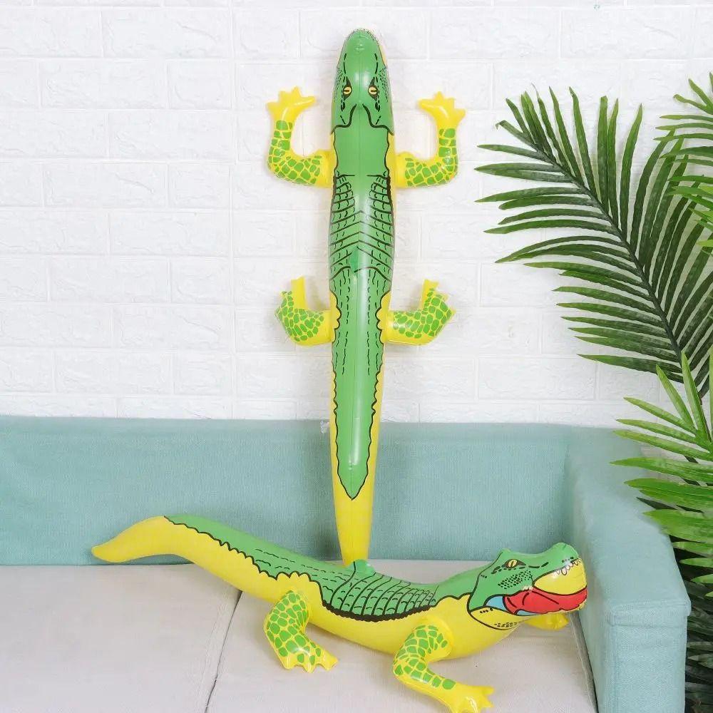 2pcs Crocodile Toy Inflatable Crocodile Game PVC Swimming Pool Air Mattress Outdoor