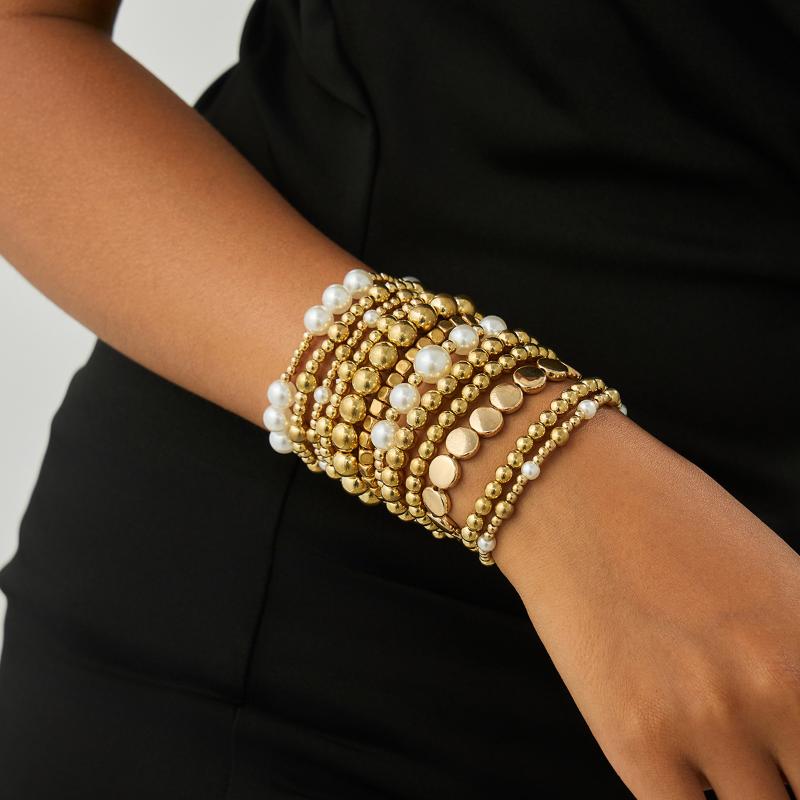 1Set  Bracelets For Women  Vintage Irregular Beads Imitation Pearl Chain Jewelry Gift