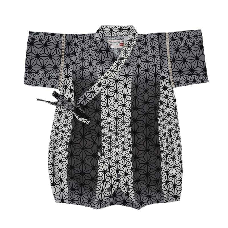 

Angelic Nina R6 Jinbei Romper Linen Pattern Boys (Size 22, (Gray), 70cm)
