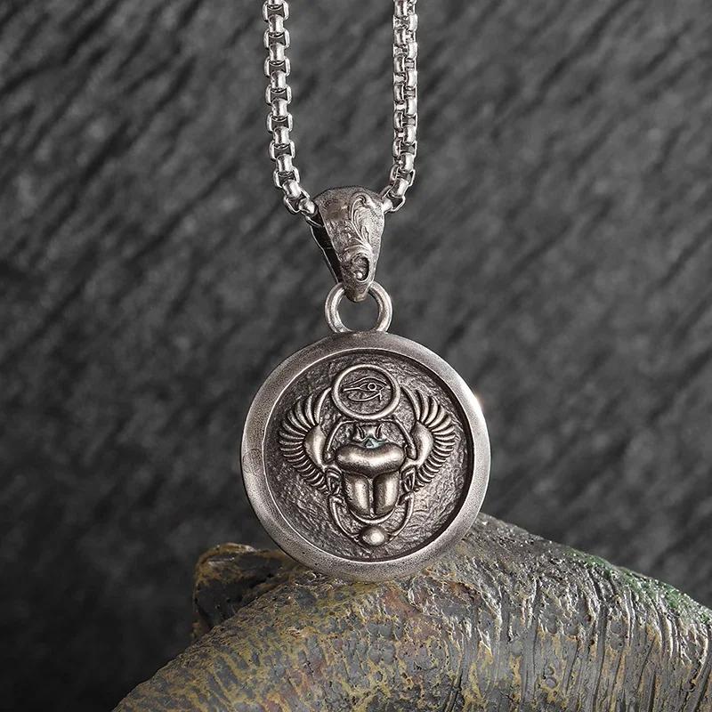 Sieben Engel Magischer Kreis Salomons Siegel Amulett Halskette Anhänger Herren Punk Retro Glücksbringer Schmuck