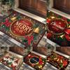 Christmas Santa Gifts Entrance Welcome Door Mat Non-slip Indoor Home Decor Foot Rug for Living Room Porch