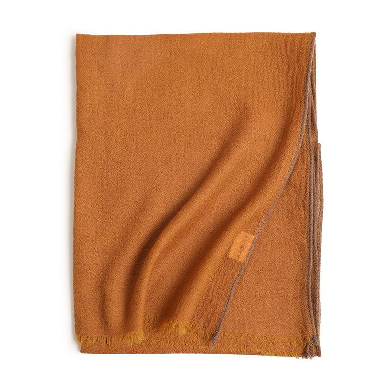 

Женский однотонный свободный кашемировый термошарф из высококачественной пряжи, новинка весны света кофе