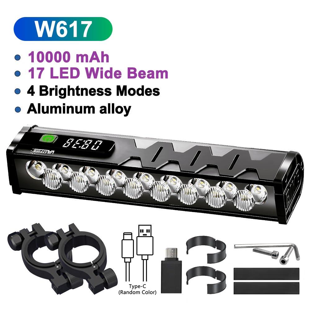 Luce per Bicicletta Anteriore 8/17 LED 25500 Lumen Luce Bici 10000mAh Torcia Impermeabile Ricarica USB Lampada per Ciclismo MTB Strada Accessori