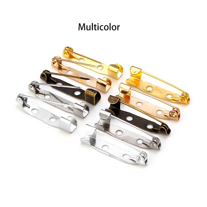 Louleur 50pcs Metal Brooch Pins Clip Base Pins Safety Pins Brooch Settings Blank Base For DIY Jewelry Making Supplies Wholesale
