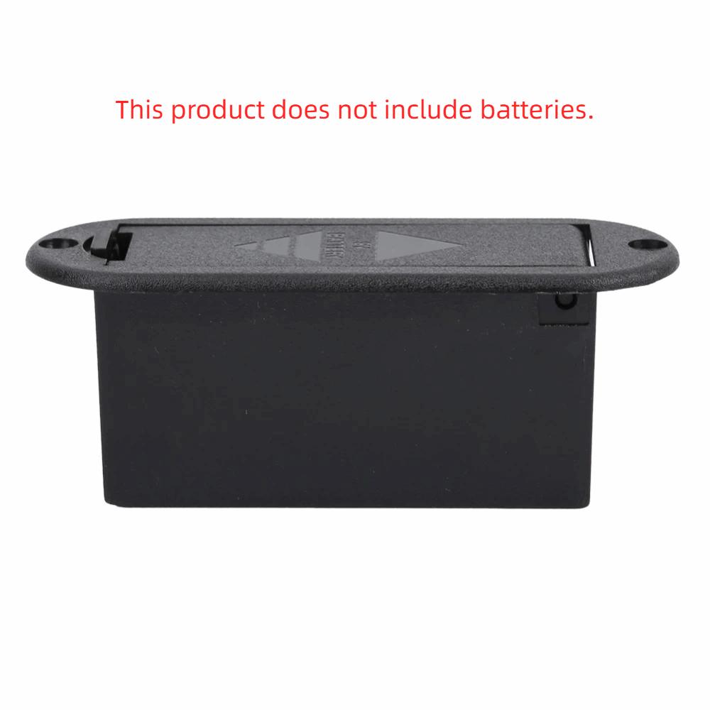 2PCS Plastic Battery Cover Box Black Color Guitar Battery Case For 9V Battery