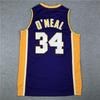 Dámský basketbalový dres Lakers NBA Shaquille O'Neal 34 Vyšívaný Sportovní oblečení Volný střih Závěsný na krku Dlouhý rukáv