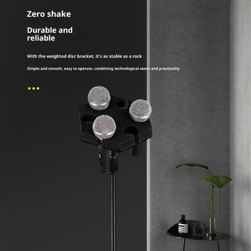Multiple Hole Mics Storage Organizers With AntiShock Design Lightweight Space Saving Solution For Wireless Cord Microphones