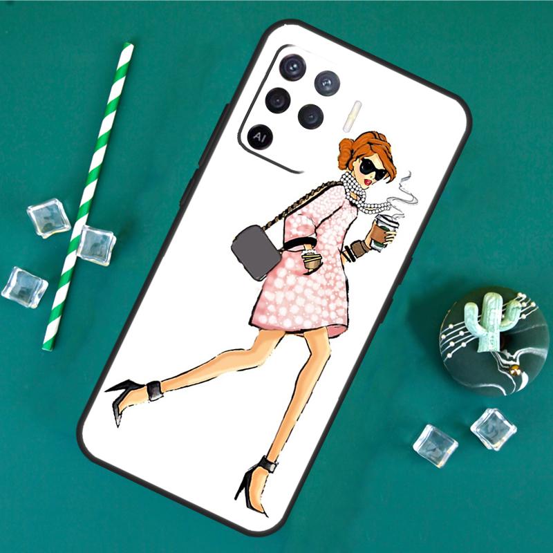 City Fashion Girl Phone Case For Oppo A18 A38 A58 A78 A98 A40 A60 A80 A91 A15 A17 A74 A94 A54 A57S A16 A76 A96